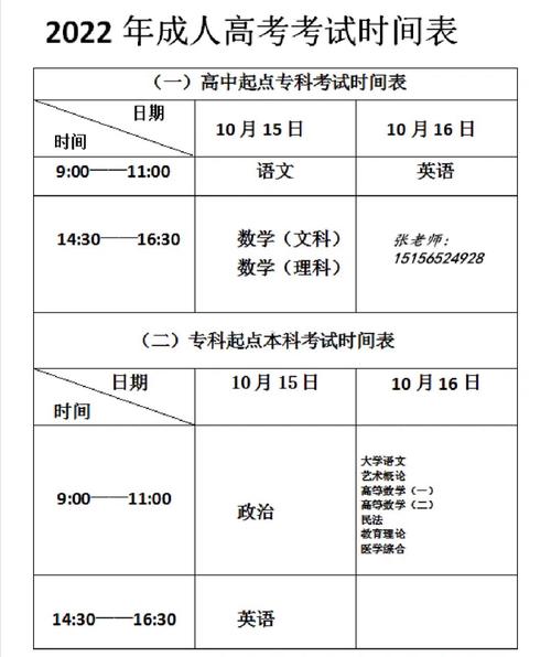 成人高考考試科目的考試時間是怎么安排的？ - 腿腿教學網