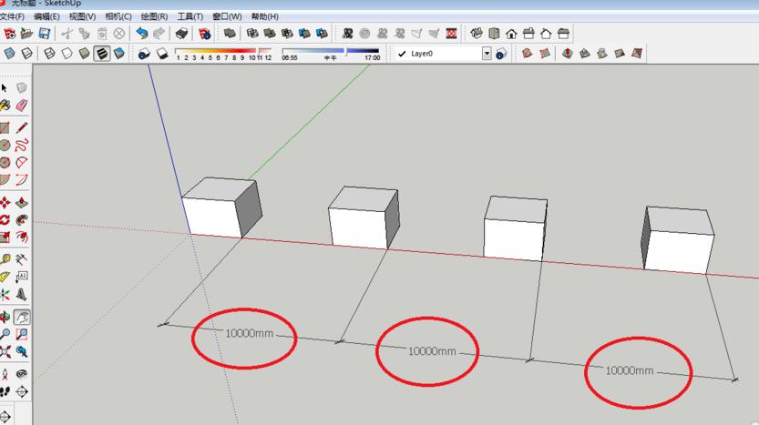 SketchUp教程 | 如何在SU和草圖大師中連續復制相同距離的多個物體？